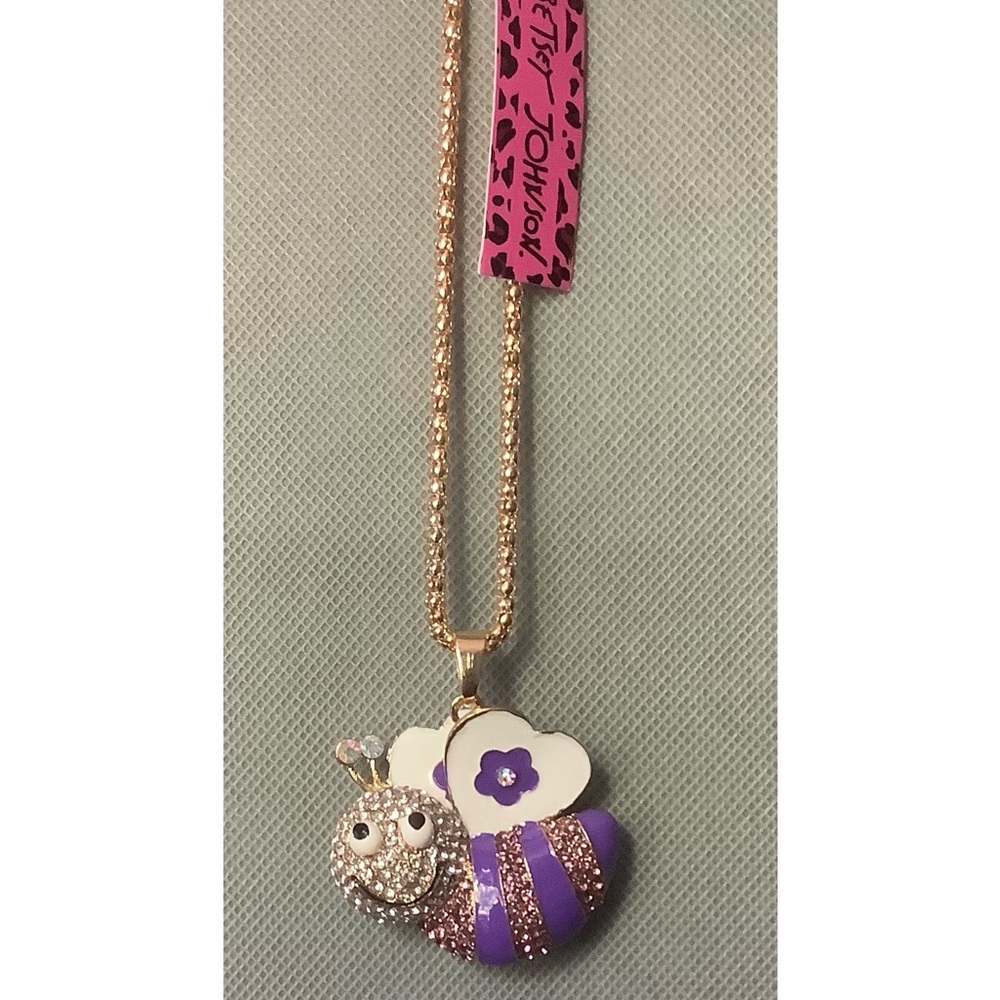 Purple Bling Bee Necklace
